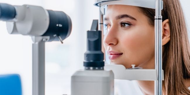 Woman having an Eye Examination